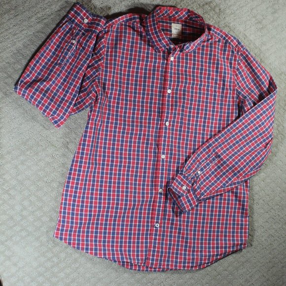 Gap Lived-in Size XL Blue & Red Long Sleeved Casual Button Down Shirt - Picture 1 of 3